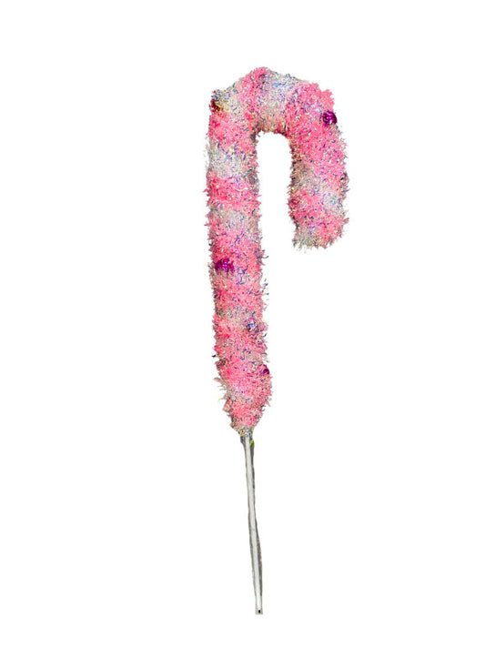 Candy Cane Tinsel Peppermint Pick