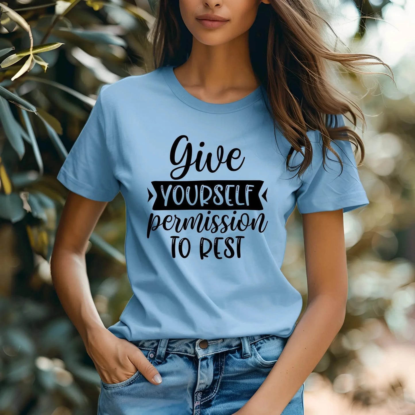 Give Yourself Permission to Rest Motivational T-Shirt