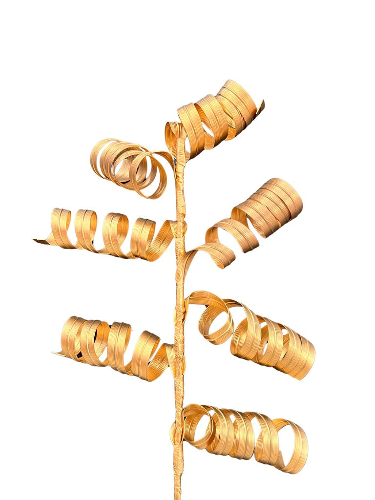 28" Metallic Spiral Grass Spray Gold