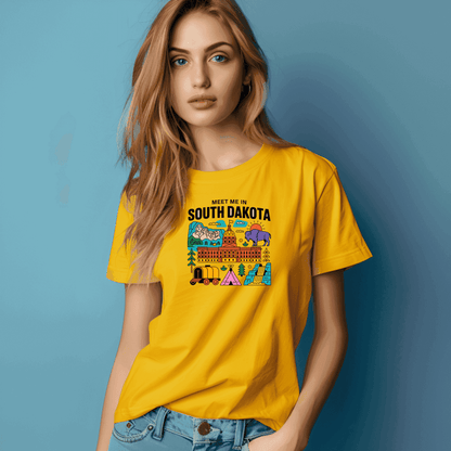 Meet Me in South Dakota T-Shirt – Retro Travel Graphic Tee
