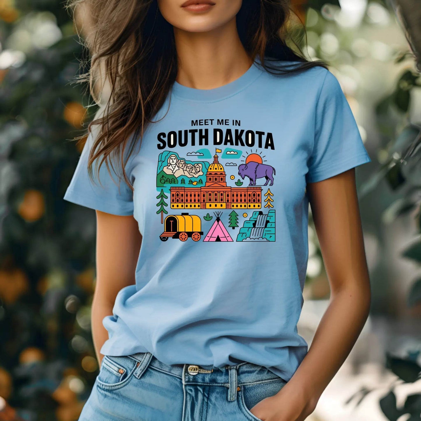 Meet Me in South Dakota T-Shirt – Retro Travel Graphic Tee