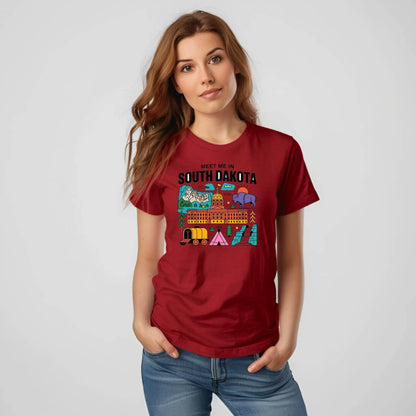 Meet Me in South Dakota T-Shirt – Retro Travel Graphic Tee
