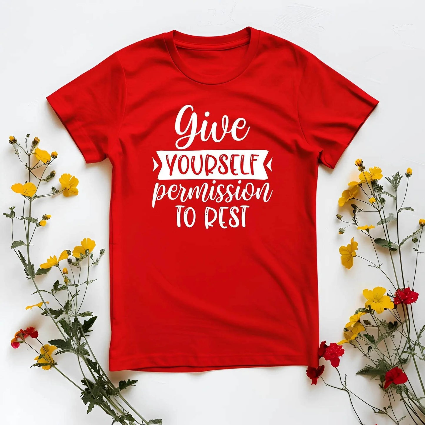 Give Yourself Permission to Rest Motivational T-Shirt