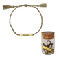 Feminist Stamped Brass Bar Woven Thread Bracelet | In a Giftable Glass