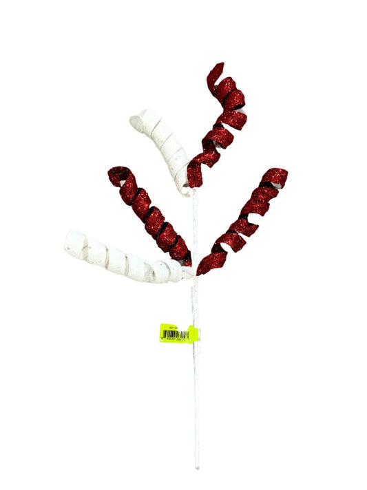 Frizzy Curly Pick Red/White