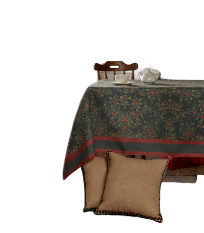 Holly Bundle and Berries Table Cloth - Holiday Pattern