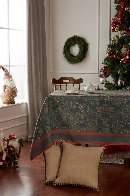 Holly Bundle and Berries Table Cloth - Holiday Pattern