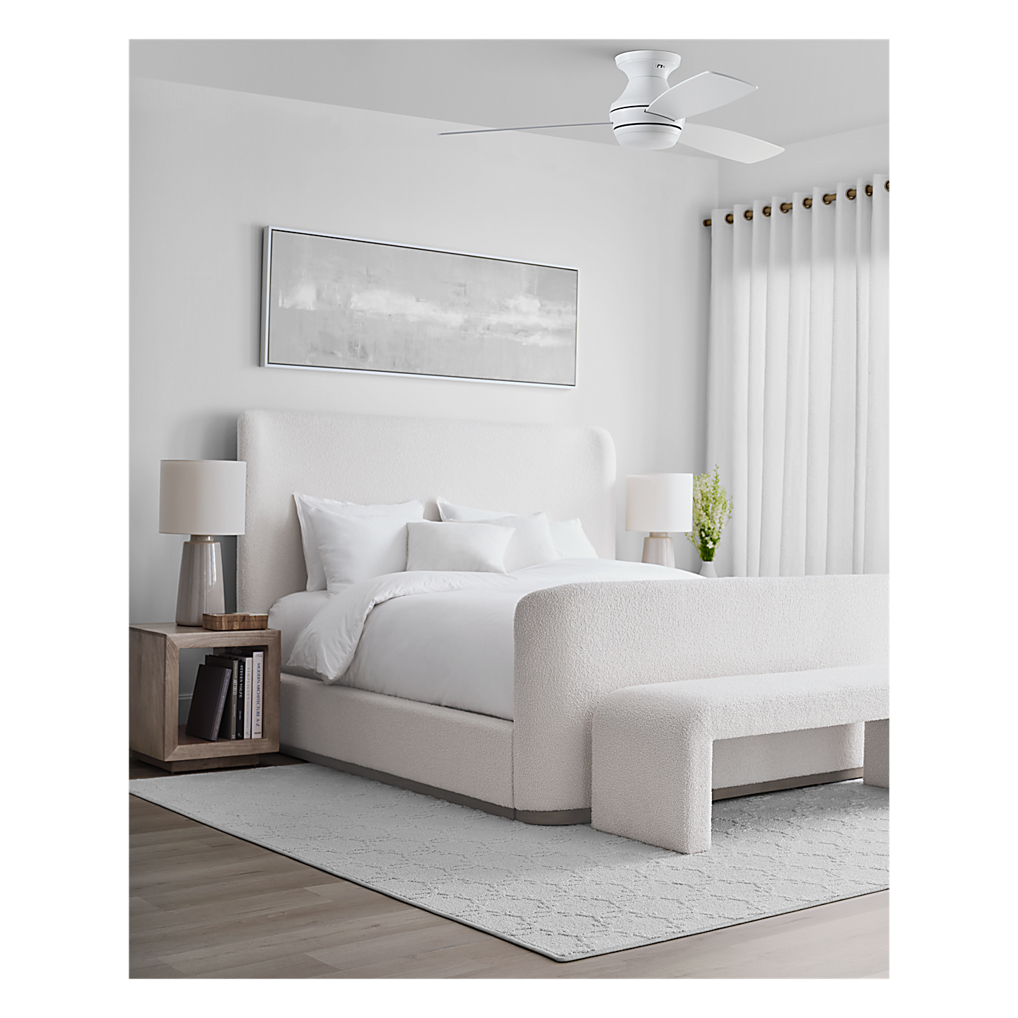 Ikon 52" Semi Flush LED Ceiling Fan