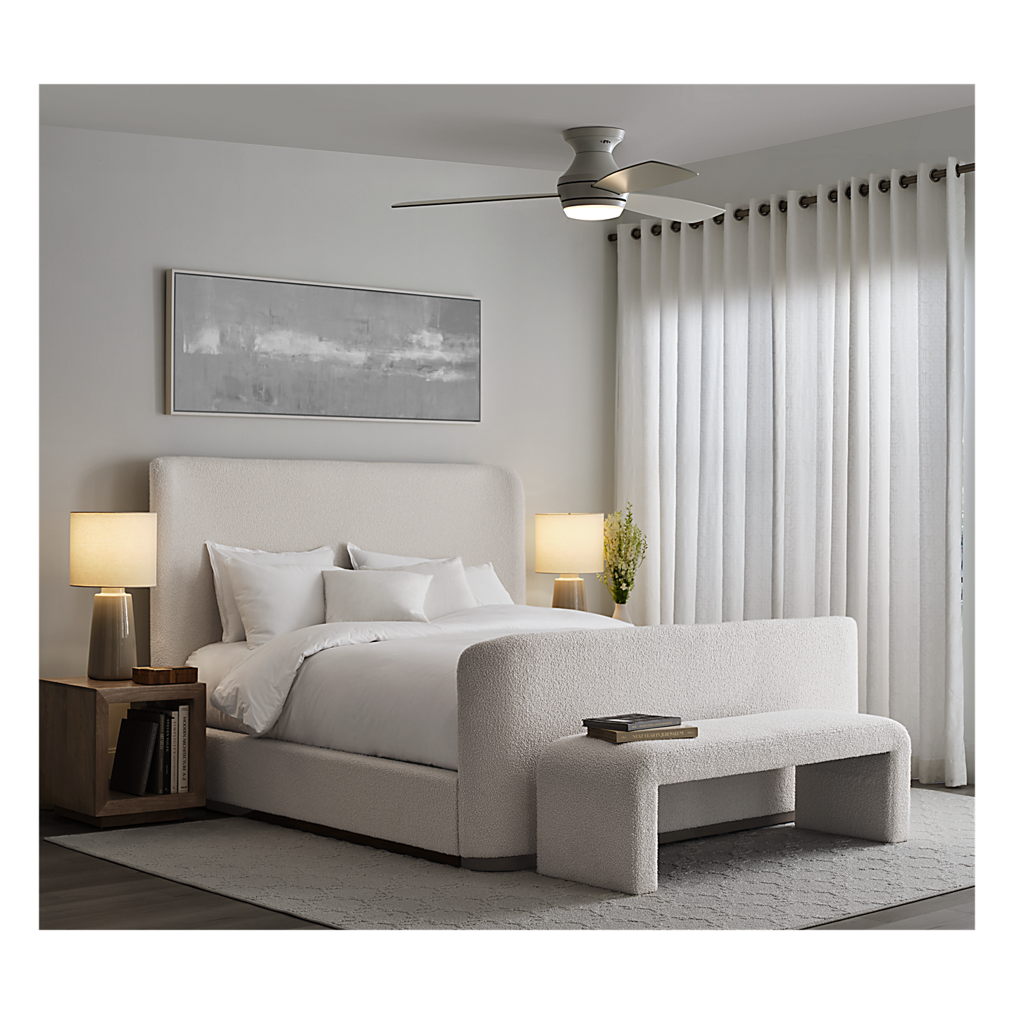 Ikon 52" Semi Flush LED Ceiling Fan