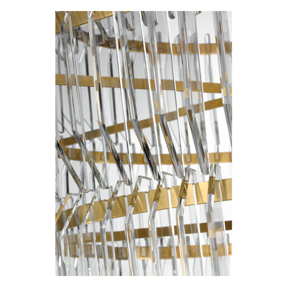 Waterford Killarney 32" Layered Chandelier – Polished Nickel & Clear Crystal