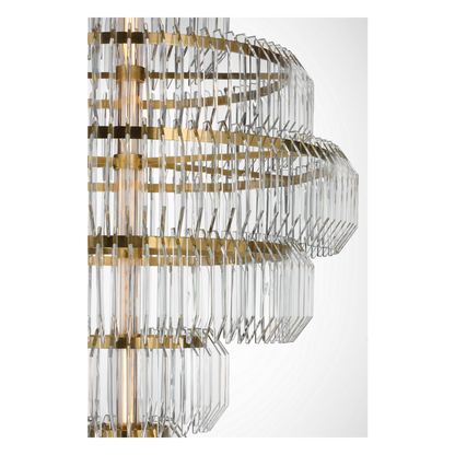 Waterford Killarney 32" Layered Chandelier – Polished Nickel & Clear Crystal
