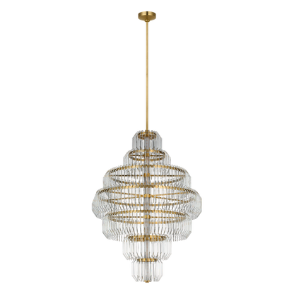 Waterford Killarney 32" Layered Chandelier – Polished Nickel & Clear Crystal