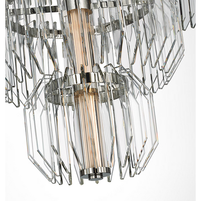 Waterford Killarney 32" Layered Chandelier – Polished Nickel & Clear Crystal