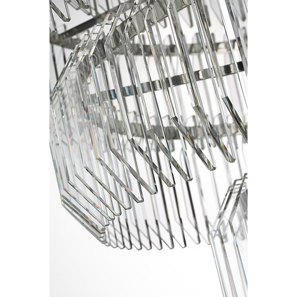 Waterford Killarney 32" Layered Chandelier – Polished Nickel & Clear Crystal