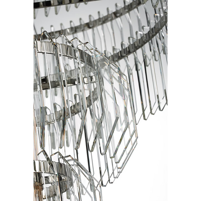 Waterford Killarney 32" Layered Chandelier – Polished Nickel & Clear Crystal