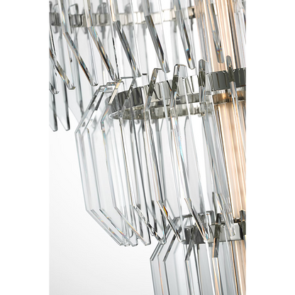 Waterford Killarney 32" Layered Chandelier – Polished Nickel & Clear Crystal