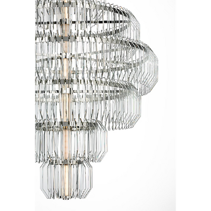 Waterford Killarney 32" Layered Chandelier – Polished Nickel & Clear Crystal