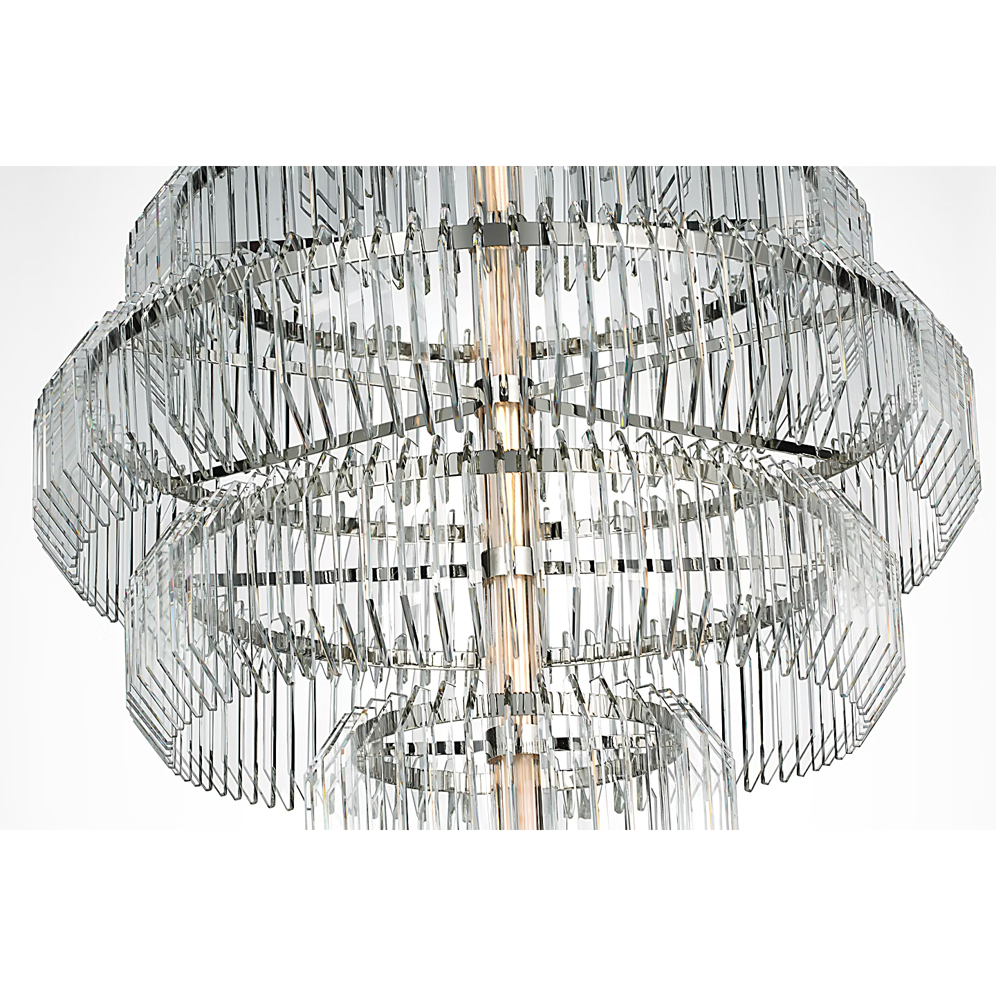 Waterford Killarney 32" Layered Chandelier – Polished Nickel & Clear Crystal