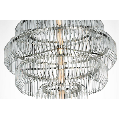 Waterford Killarney 32" Layered Chandelier – Polished Nickel & Clear Crystal