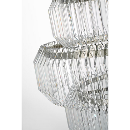 Waterford Killarney 32" Layered Chandelier – Polished Nickel & Clear Crystal