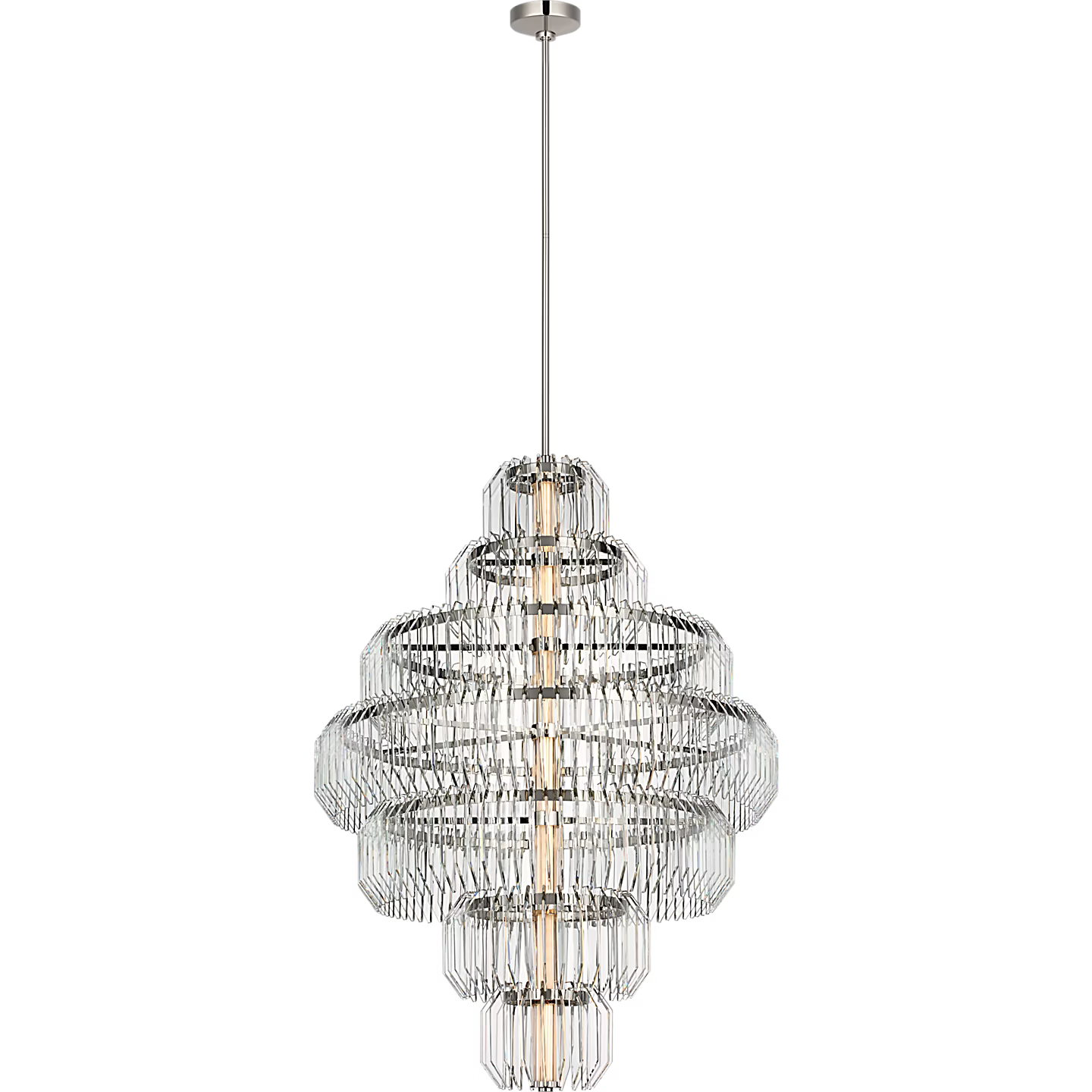 Waterford Killarney 32" Layered Chandelier – Polished Nickel & Clear Crystal