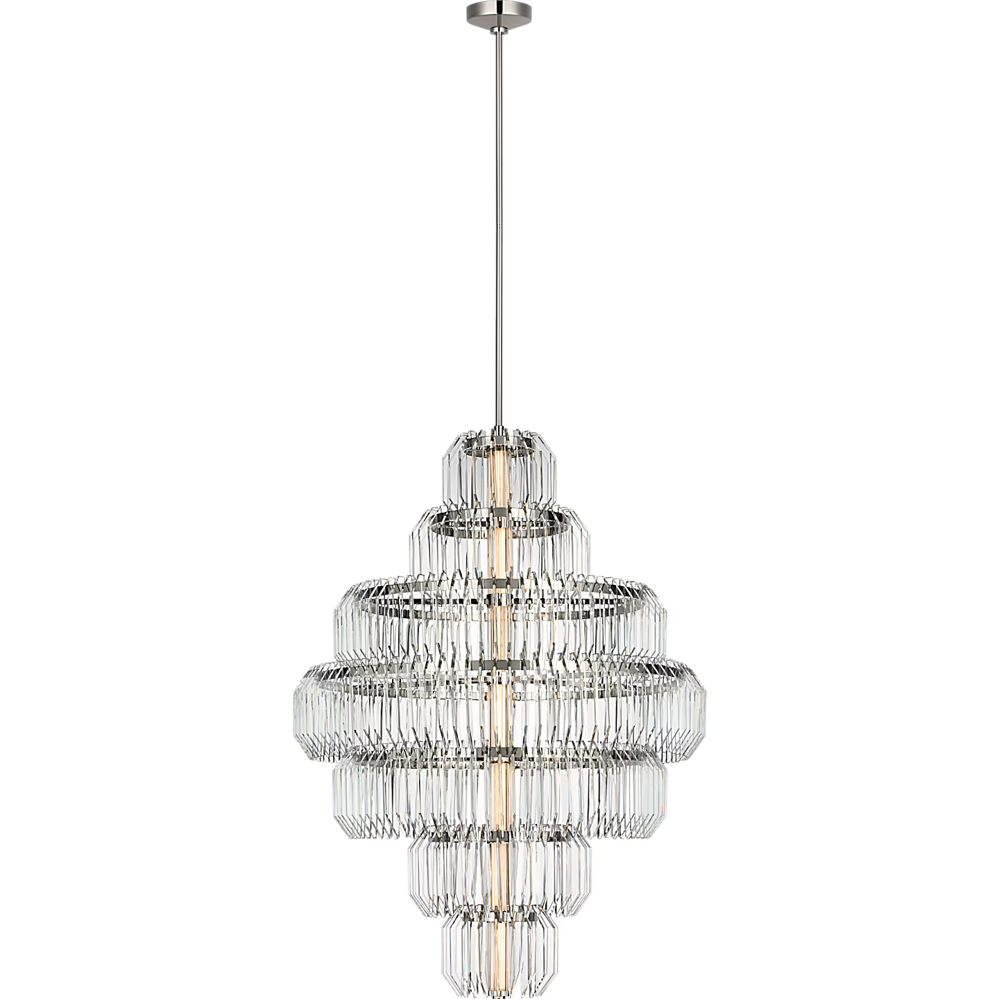 Waterford Killarney 32" Layered Chandelier – Polished Nickel & Clear Crystal