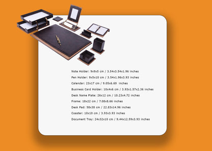 MOOG Luxury Desk Set - Single Document Tray- Brown - 13 PCS