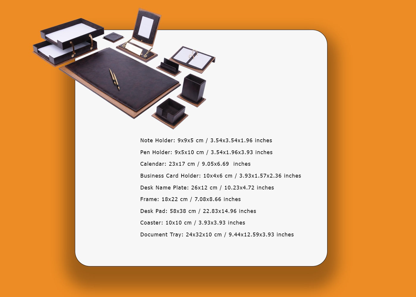 MOOG Luxury Desk Set - Single Document Tray- Green- 13 PCS