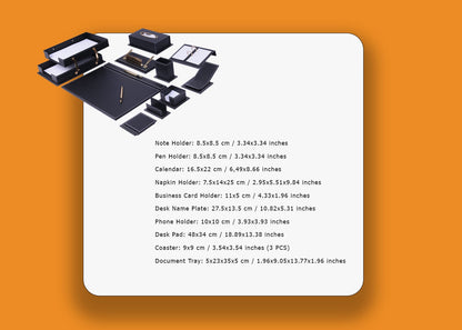MOOG Luxury Desk Set-9 Accessories- Brown- 9 PCS