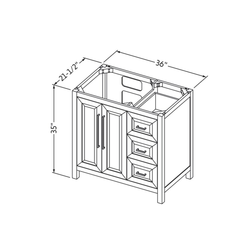 36" Cade Vanity, left offset