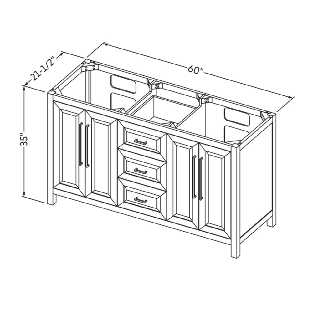 60" Cade Vanity, double bowl