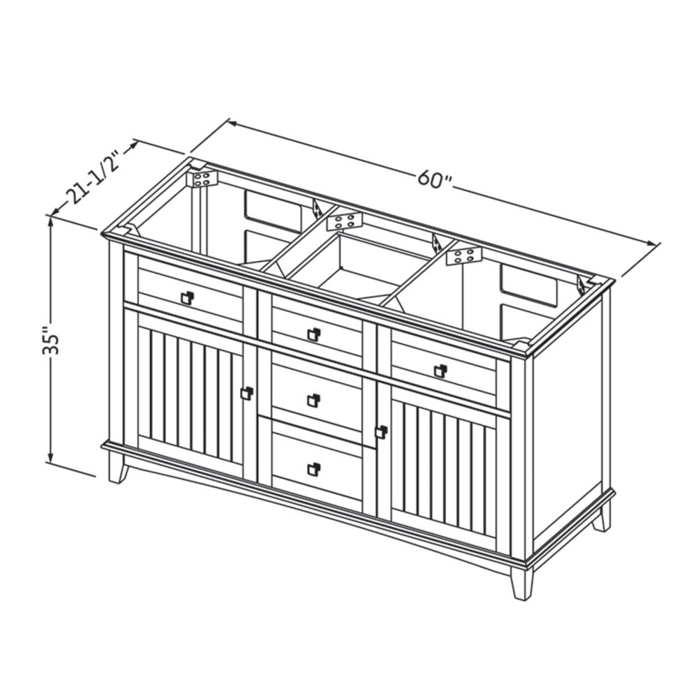 60" Savino Vanity, double bowl