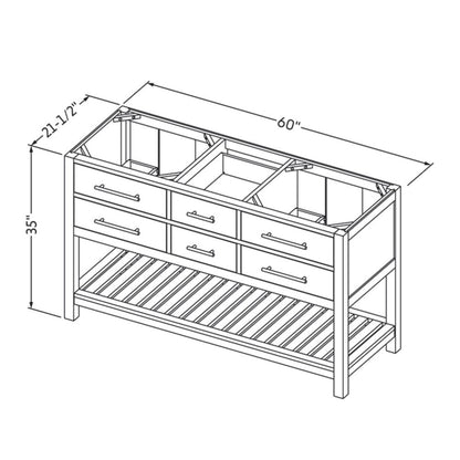 60" Wavecrest Vanity, double bowl