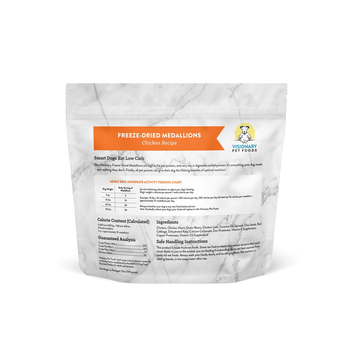 Freeze Dried Food |  - Chicken Recipe | 25oz Bag | Family Pet | Kitchen + Metal