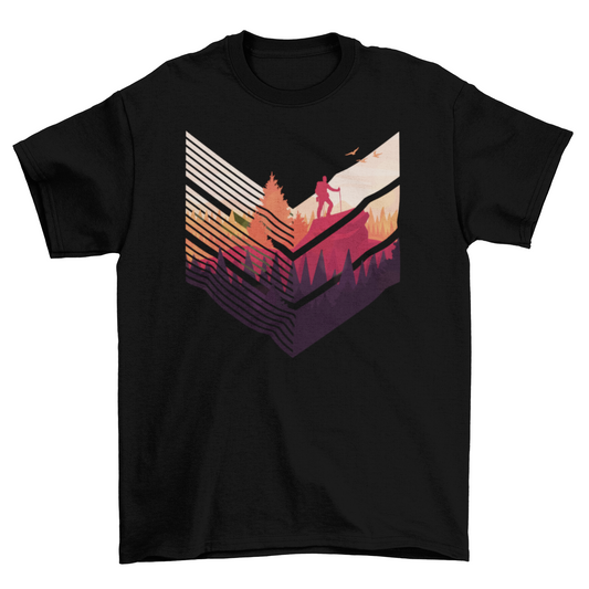 Colorful Hiking T-shirt | Binge T-shirt Shop