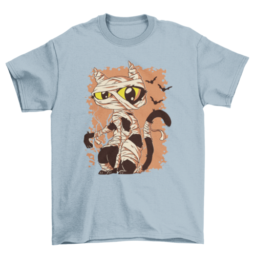 Mummy Cat Funny Halloween Cartoon T-shirt | Binge T-shirt Shop