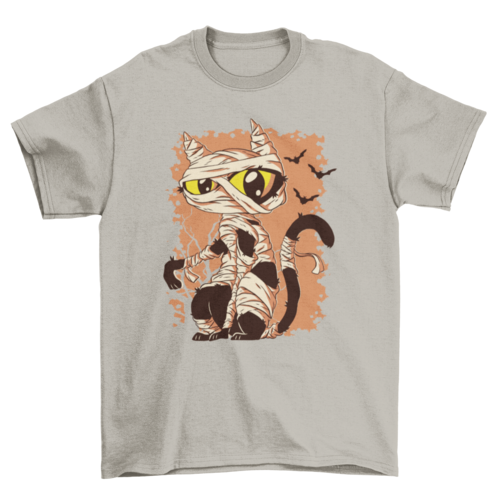 Mummy Cat Funny Halloween Cartoon T-shirt | Binge T-shirt Shop