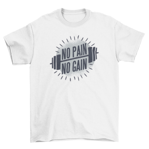Simple Barbell Workout Weights Weightlifting Fitness Quote "No Pain No Gain" | Binge T-shirt Shop