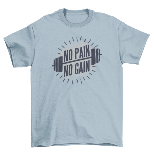 Simple Barbell Workout Weights Weightlifting Fitness Quote "No Pain No Gain" | Binge T-shirt Shop