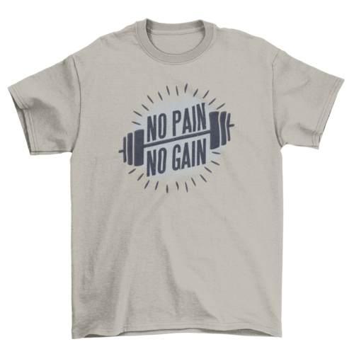 Simple Barbell Workout Weights Weightlifting Fitness Quote "No Pain No Gain" | Binge T-shirt Shop