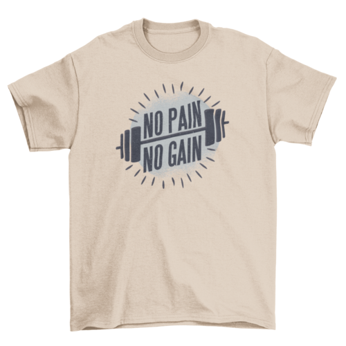 Simple Barbell Workout Weights Weightlifting Fitness Quote "No Pain No Gain" | Binge T-shirt Shop