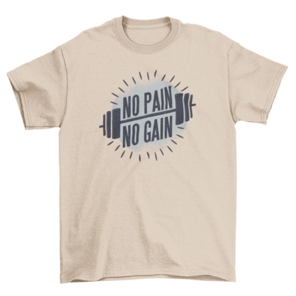 Simple Barbell Workout Weights Weightlifting Fitness Quote "No Pain No Gain" | Binge T-shirt Shop
