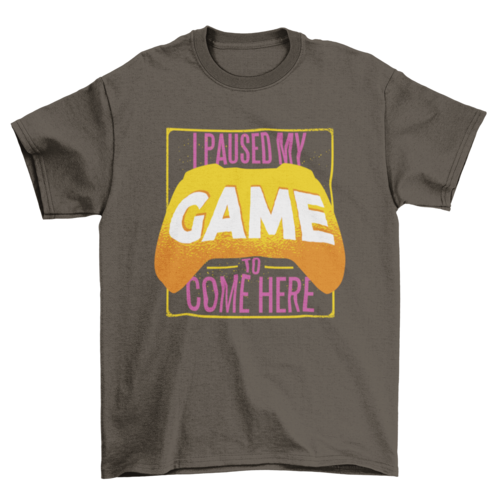 Paused Game T-shirt Design | Binge T-shirt Shop