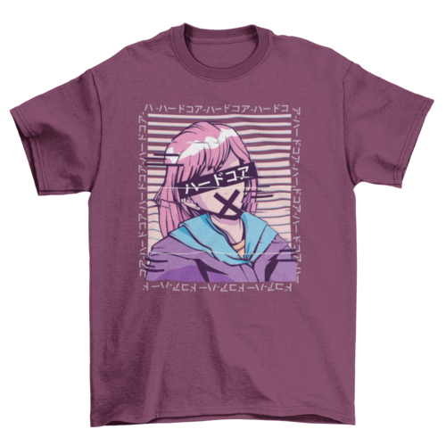 Glitch Anime Girl T-shirt | Binge T-shirt Shop