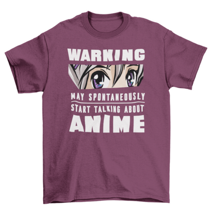 Anime Warning T-shirt | Binge T-shirt Shop