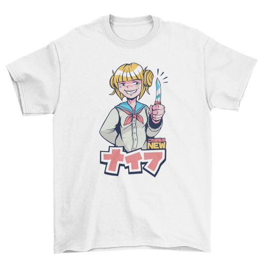 Anime Girl Knife T-shirt | Binge T-shirt Shop