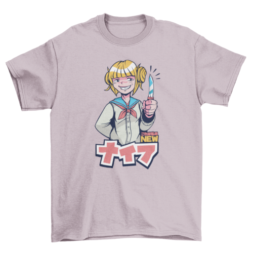 Anime Girl Knife T-shirt | Binge T-shirt Shop