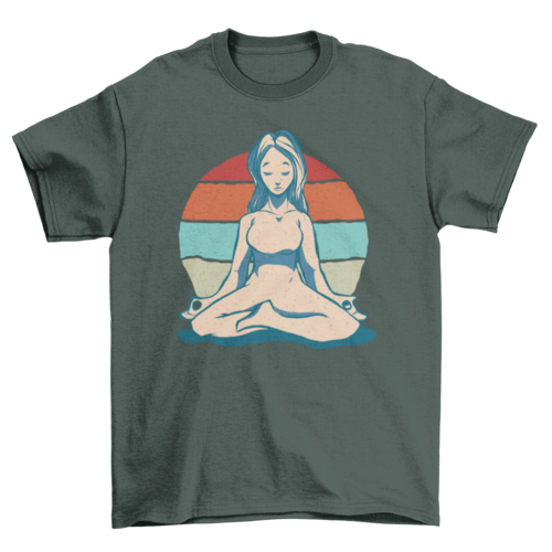 Meditation Girl Vintage T-shirt