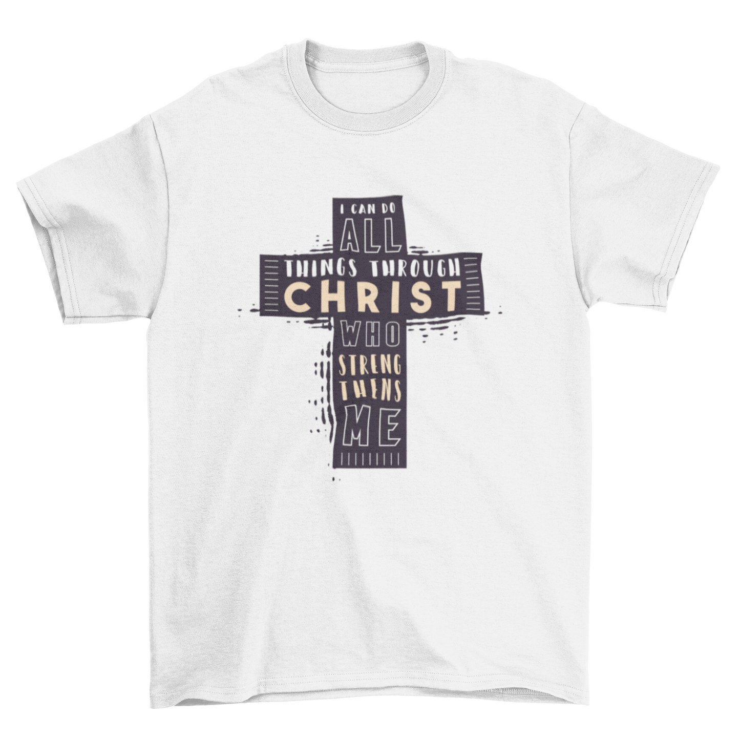 Christian Bible Verse Cross Jesus Christ Quote "I CAN DO ALL THINGS -" | Binge T-shirt Shop