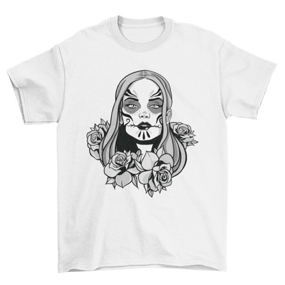 Catrina Woman Illustration T-shirt | Binge T-shirt Shop